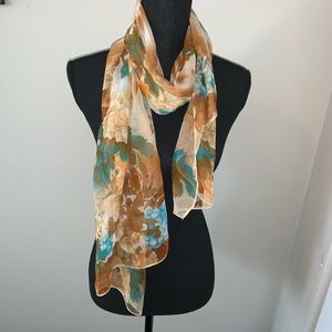 Fall silky printed scarf